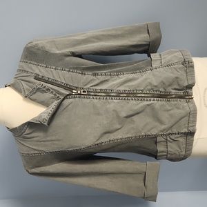 XCVI asymmetrical zip up 3/4 sleeve jacket